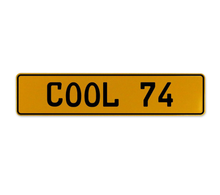 COOL 74  - Yellow Aluminum Street Sign Mancave Euro Plate Name Door Sign Wall