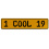 1 COOL 19  - Yellow Aluminum Street Sign Mancave Euro Plate Name Door Sign Wall
