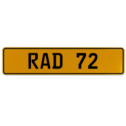 RAD 72  - Yellow Aluminum Street Sign Mancave Euro Plate Name Door Sign Wall
