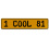 1 COOL 81  - Yellow Aluminum Street Sign Mancave Euro Plate Name Door Sign Wall