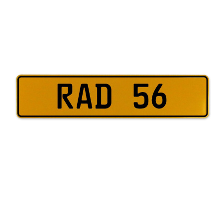 RAD 56  - Yellow Aluminum Street Sign Mancave Euro Plate Name Door Sign Wall