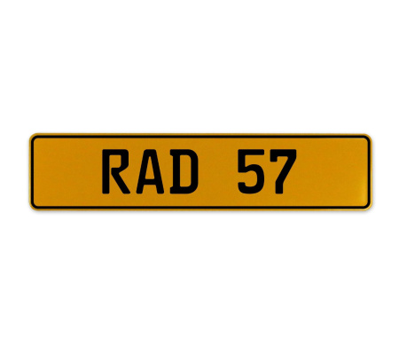 RAD 57  - Yellow Aluminum Street Sign Mancave Euro Plate Name Door Sign Wall