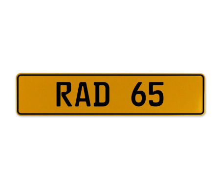 RAD 65  - Yellow Aluminum Street Sign Mancave Euro Plate Name Door Sign Wall