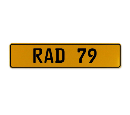 RAD 79  - Yellow Aluminum Street Sign Mancave Euro Plate Name Door Sign Wall