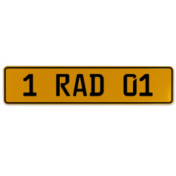 1 RAD 01  - Yellow Aluminum Street Sign Mancave Euro Plate Name Door Sign Wall