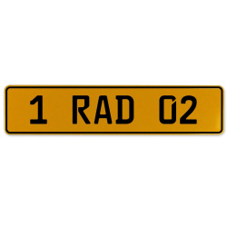 1 RAD 02  - Yellow Aluminum Street Sign Mancave Euro Plate Name Door Sign Wall