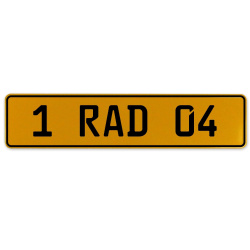 1 RAD 04  - Yellow Aluminum Street Sign Mancave Euro Plate Name Door Sign Wall