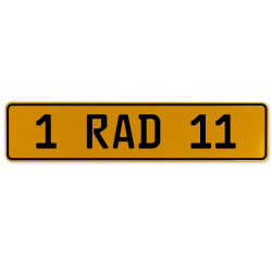 1 RAD 11  - Yellow Aluminum Street Sign Mancave Euro Plate Name Door Sign Wall