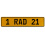 1 RAD 21  - Yellow Aluminum Street Sign Mancave Euro Plate Name Door Sign Wall