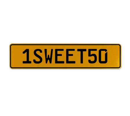 1SWEET50  - Yellow Aluminum Street Sign Mancave Euro Plate Name Door Sign Wall