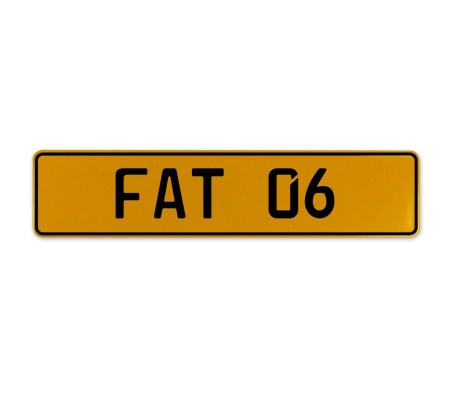 FAT 06  - Yellow Aluminum Street Sign Mancave Euro Plate Name Door Sign Wall