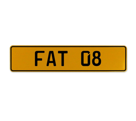 FAT 08  - Yellow Aluminum Street Sign Mancave Euro Plate Name Door Sign Wall