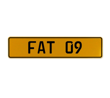 FAT 09  - Yellow Aluminum Street Sign Mancave Euro Plate Name Door Sign Wall