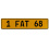 1 FAT 68  - Yellow Aluminum Street Sign Mancave Euro Plate Name Door Sign Wall