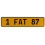 1 FAT 87  - Yellow Aluminum Street Sign Mancave Euro Plate Name Door Sign Wall