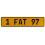 1 FAT 97  - Yellow Aluminum Street Sign Mancave Euro Plate Name Door Sign Wall