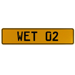 WET 02  - Yellow Aluminum Street Sign Mancave Euro Plate Name Door Sign Wall