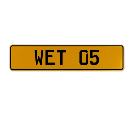 WET 05  - Yellow Aluminum Street Sign Mancave Euro Plate Name Door Sign Wall