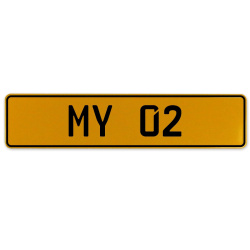 MY 02  - Yellow Aluminum Street Sign Mancave Euro Plate Name Door Sign Wall Art