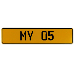 MY 05  - Yellow Aluminum Street Sign Mancave Euro Plate Name Door Sign Wall Art