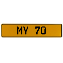 MY 70  - Yellow Aluminum Street Sign Mancave Euro Plate Name Door Sign Wall Art