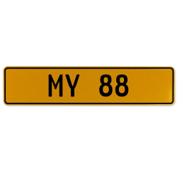 MY 88  - Yellow Aluminum Street Sign Mancave Euro Plate Name Door Sign Wall Art