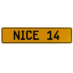 NICE 14  - Yellow Aluminum Street Sign Mancave Euro Plate Name Door Sign Wall