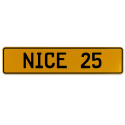 NICE 25  - Yellow Aluminum Street Sign Mancave Euro Plate Name Door Sign Wall