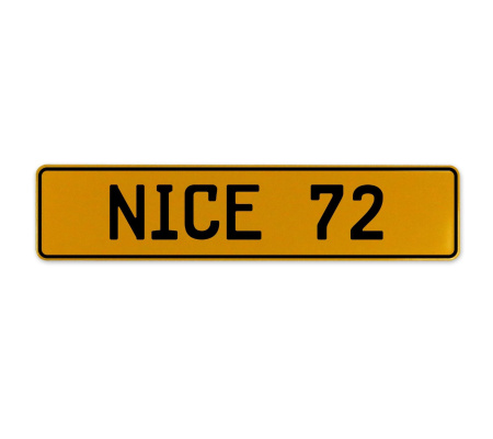 NICE 72  - Yellow Aluminum Street Sign Mancave Euro Plate Name Door Sign Wall