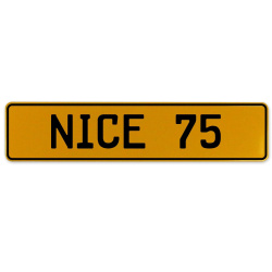 NICE 75  - Yellow Aluminum Street Sign Mancave Euro Plate Name Door Sign Wall