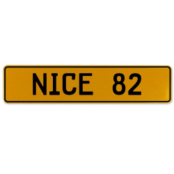 NICE 82  - Yellow Aluminum Street Sign Mancave Euro Plate Name Door Sign Wall