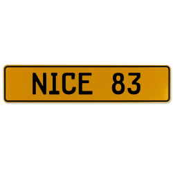 NICE 83  - Yellow Aluminum Street Sign Mancave Euro Plate Name Door Sign Wall