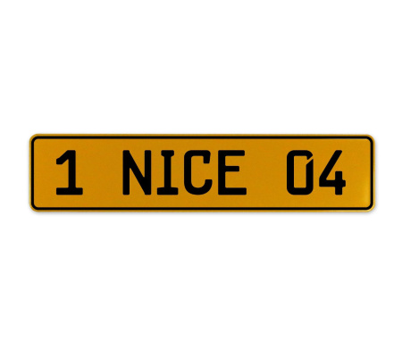 1 NICE 04  - Yellow Aluminum Street Sign Mancave Euro Plate Name Door Sign Wall