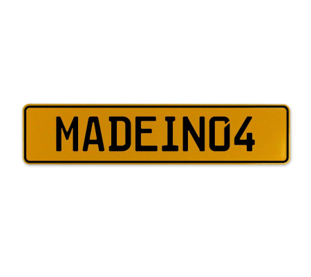 MADEIN04  - Yellow Aluminum Street Sign Mancave Euro Plate Name Door Sign Wall
