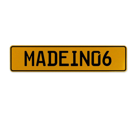 MADEIN06  - Yellow Aluminum Street Sign Mancave Euro Plate Name Door Sign Wall