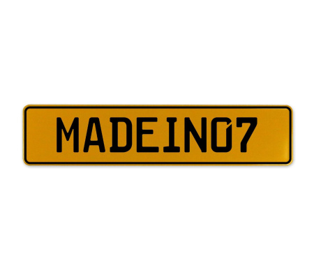 MADEIN07  - Yellow Aluminum Street Sign Mancave Euro Plate Name Door Sign Wall