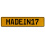 MADEIN17  - Yellow Aluminum Street Sign Mancave Euro Plate Name Door Sign Wall