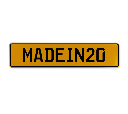 MADEIN20  - Yellow Aluminum Street Sign Mancave Euro Plate Name Door Sign Wall