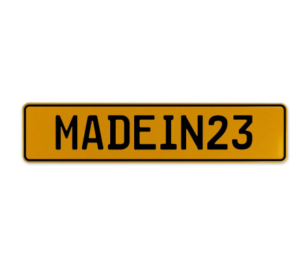 MADEIN23  - Yellow Aluminum Street Sign Mancave Euro Plate Name Door Sign Wall