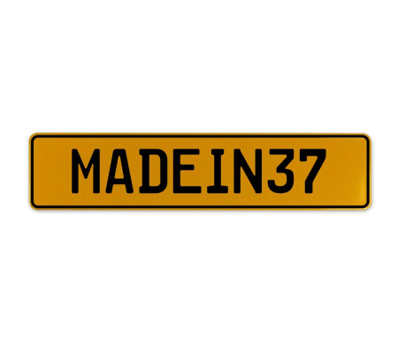 MADEIN37  - Yellow Aluminum Street Sign Mancave Euro Plate Name Door Sign Wall