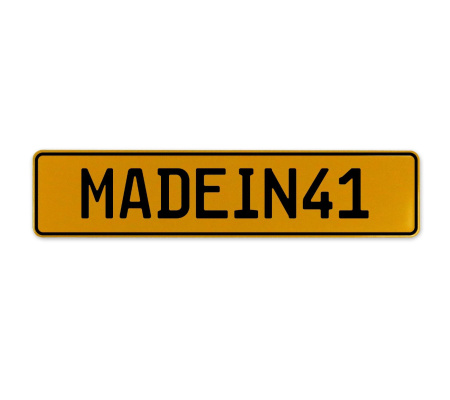 MADEIN41  - Yellow Aluminum Street Sign Mancave Euro Plate Name Door Sign Wall