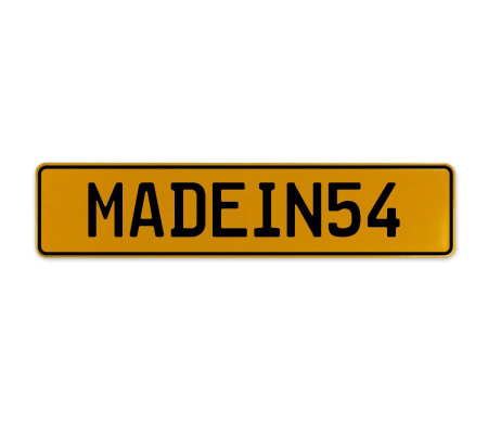 MADEIN54  - Yellow Aluminum Street Sign Mancave Euro Plate Name Door Sign Wall