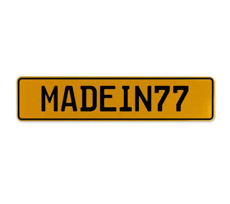MADEIN77  - Yellow Aluminum Street Sign Mancave Euro Plate Name Door Sign Wall