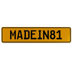 MADEIN81  - Yellow Aluminum Street Sign Mancave Euro Plate Name Door Sign Wall