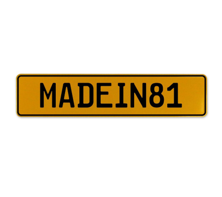 MADEIN81  - Yellow Aluminum Street Sign Mancave Euro Plate Name Door Sign Wall