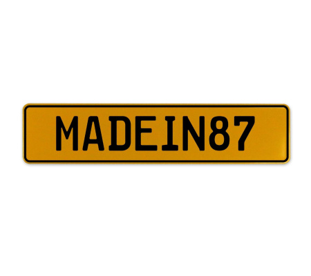 MADEIN87  - Yellow Aluminum Street Sign Mancave Euro Plate Name Door Sign Wall