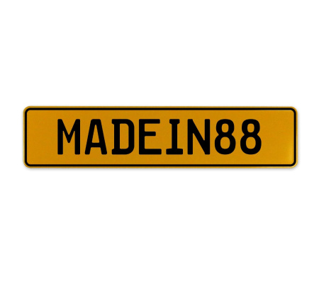 MADEIN88  - Yellow Aluminum Street Sign Mancave Euro Plate Name Door Sign Wall