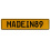 MADEIN89  - Yellow Aluminum Street Sign Mancave Euro Plate Name Door Sign Wall