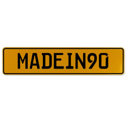 MADEIN90  - Yellow Aluminum Street Sign Mancave Euro Plate Name Door Sign Wall