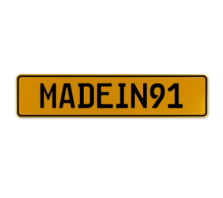 MADEIN91  - Yellow Aluminum Street Sign Mancave Euro Plate Name Door Sign Wall